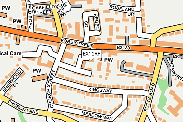 EX1 2RF map - OS OpenMap – Local (Ordnance Survey)