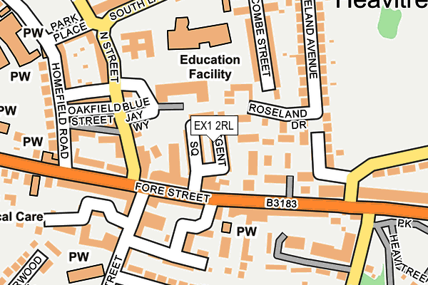 EX1 2RL map - OS OpenMap – Local (Ordnance Survey)