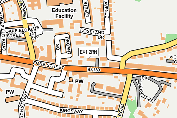 EX1 2RN map - OS OpenMap – Local (Ordnance Survey)