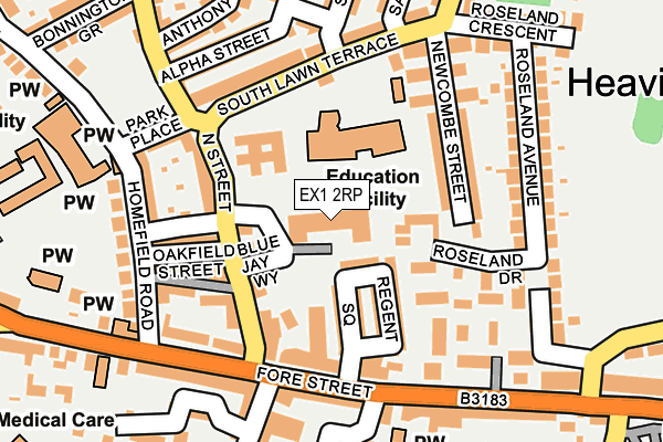 EX1 2RP map - OS OpenMap – Local (Ordnance Survey)