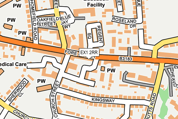 EX1 2RR map - OS OpenMap – Local (Ordnance Survey)