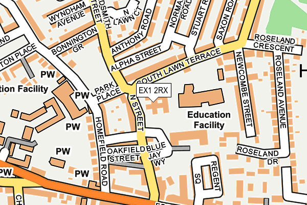 EX1 2RX map - OS OpenMap – Local (Ordnance Survey)