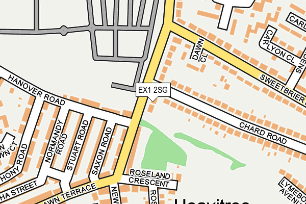 EX1 2SG map - OS OpenMap – Local (Ordnance Survey)