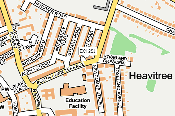 EX1 2SJ map - OS OpenMap – Local (Ordnance Survey)