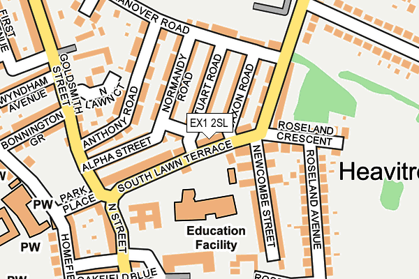 EX1 2SL map - OS OpenMap – Local (Ordnance Survey)