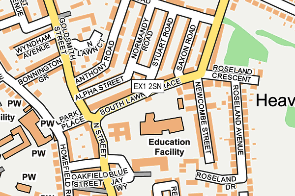 EX1 2SN map - OS OpenMap – Local (Ordnance Survey)