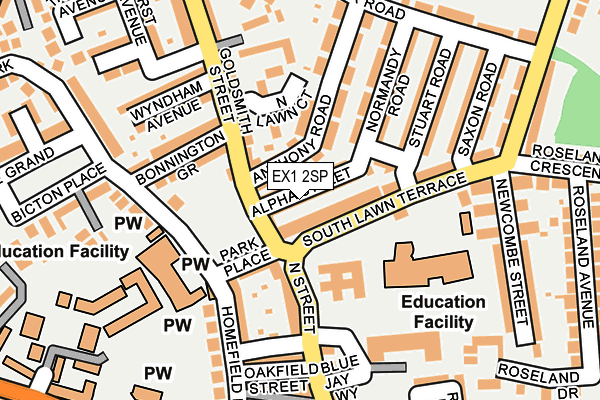 EX1 2SP map - OS OpenMap – Local (Ordnance Survey)