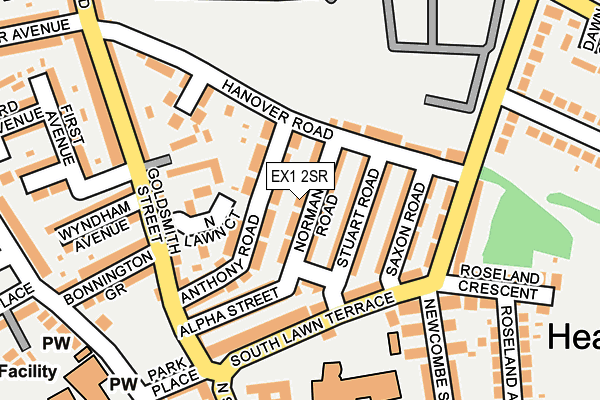 EX1 2SR map - OS OpenMap – Local (Ordnance Survey)