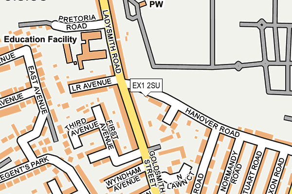EX1 2SU map - OS OpenMap – Local (Ordnance Survey)