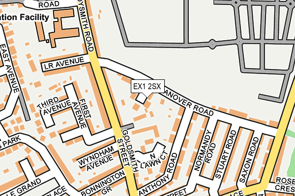 EX1 2SX map - OS OpenMap – Local (Ordnance Survey)