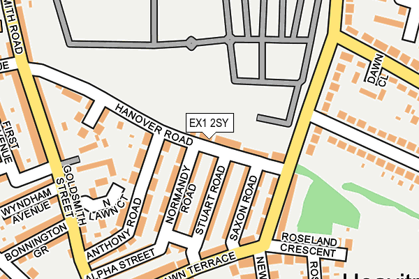 EX1 2SY map - OS OpenMap – Local (Ordnance Survey)