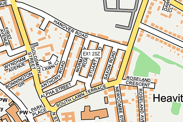 EX1 2SZ map - OS OpenMap – Local (Ordnance Survey)