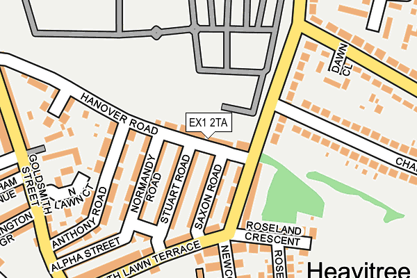 EX1 2TA map - OS OpenMap – Local (Ordnance Survey)