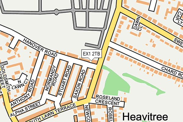 Map of HANOVER LANE (HEAVITREE) MANAGEMENT LIMITED at local scale