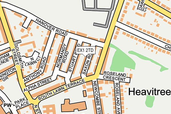 EX1 2TD map - OS OpenMap – Local (Ordnance Survey)