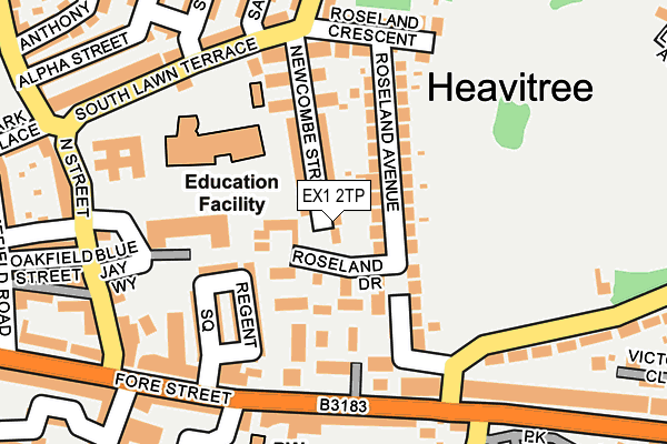 EX1 2TP map - OS OpenMap – Local (Ordnance Survey)