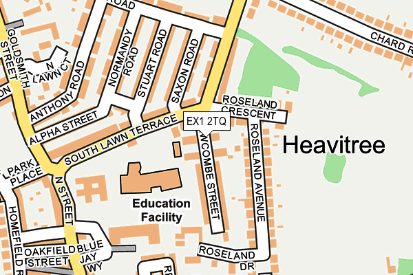 EX1 2TQ map - OS OpenMap – Local (Ordnance Survey)