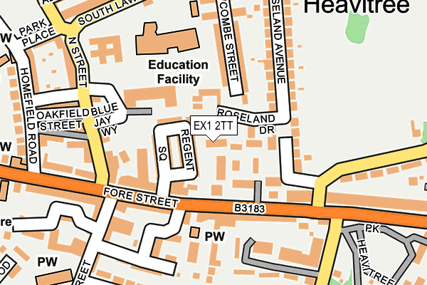 EX1 2TT map - OS OpenMap – Local (Ordnance Survey)