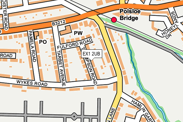 EX1 2UB map - OS OpenMap – Local (Ordnance Survey)