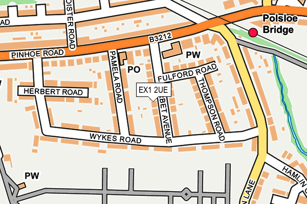 EX1 2UE map - OS OpenMap – Local (Ordnance Survey)