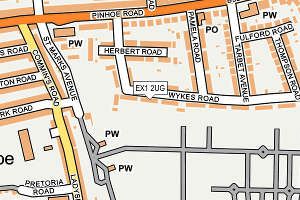 EX1 2UG map - OS OpenMap – Local (Ordnance Survey)