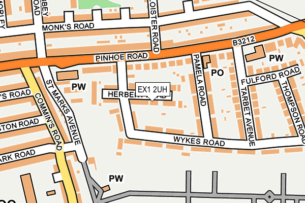 EX1 2UH map - OS OpenMap – Local (Ordnance Survey)