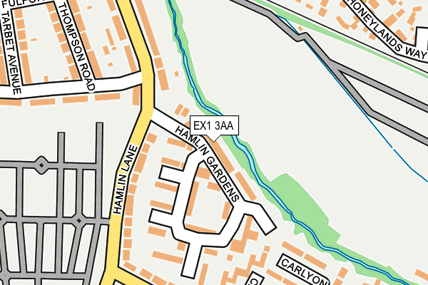 EX1 3AA map - OS OpenMap – Local (Ordnance Survey)