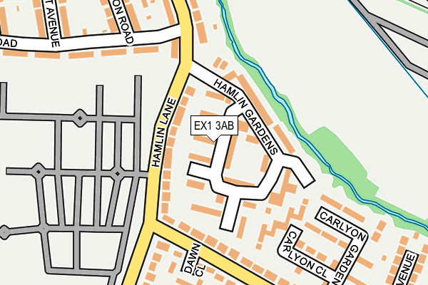 EX1 3AB map - OS OpenMap – Local (Ordnance Survey)