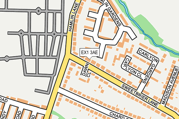 EX1 3AE map - OS OpenMap – Local (Ordnance Survey)