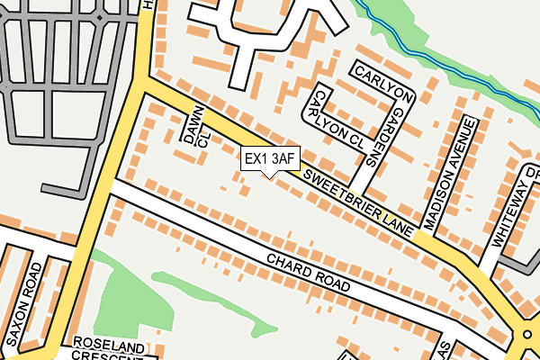 EX1 3AF map - OS OpenMap – Local (Ordnance Survey)