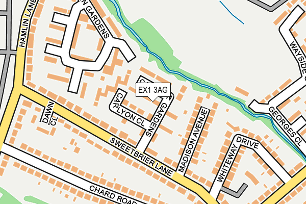 EX1 3AG map - OS OpenMap – Local (Ordnance Survey)