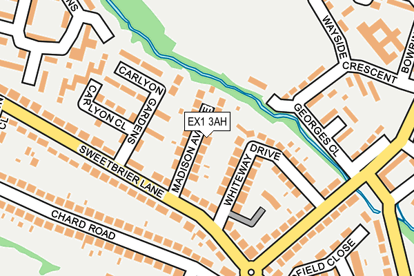 EX1 3AH map - OS OpenMap – Local (Ordnance Survey)