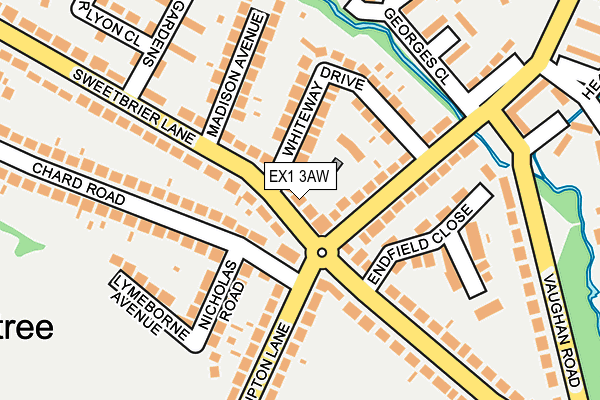 EX1 3AW map - OS OpenMap – Local (Ordnance Survey)