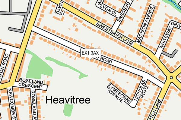 EX1 3AX map - OS OpenMap – Local (Ordnance Survey)