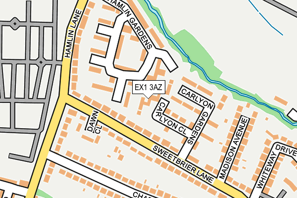 EX1 3AZ map - OS OpenMap – Local (Ordnance Survey)