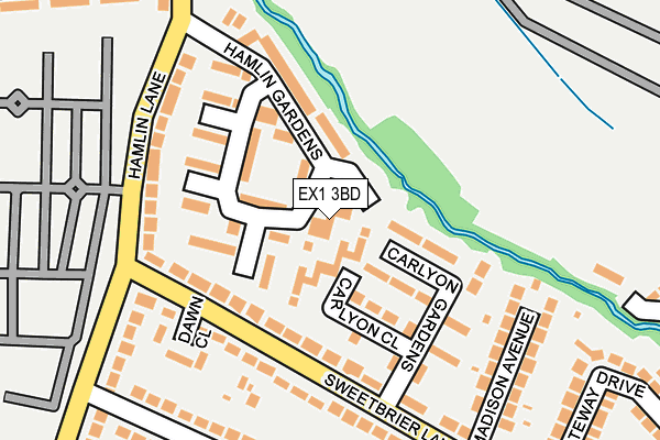 EX1 3BD map - OS OpenMap – Local (Ordnance Survey)