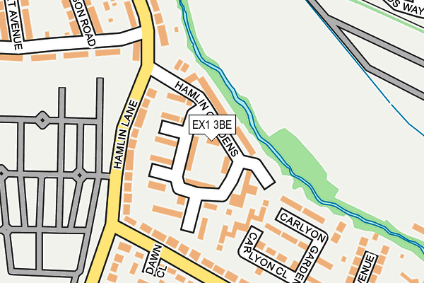 EX1 3BE map - OS OpenMap – Local (Ordnance Survey)