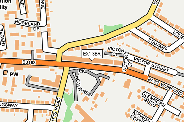 EX1 3BR map - OS OpenMap – Local (Ordnance Survey)