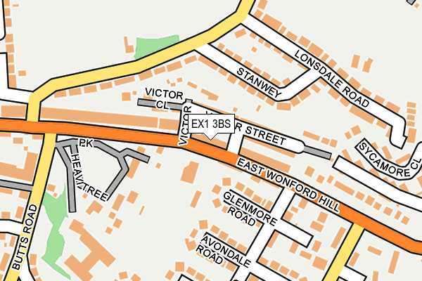EX1 3BS map - OS OpenMap – Local (Ordnance Survey)