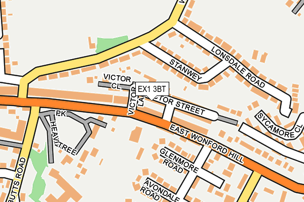 EX1 3BT map - OS OpenMap – Local (Ordnance Survey)