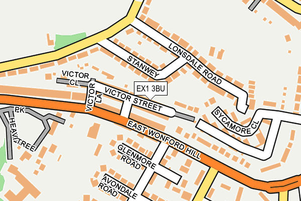 EX1 3BU map - OS OpenMap – Local (Ordnance Survey)