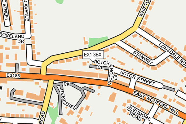 EX1 3BX map - OS OpenMap – Local (Ordnance Survey)