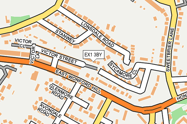 EX1 3BY map - OS OpenMap – Local (Ordnance Survey)