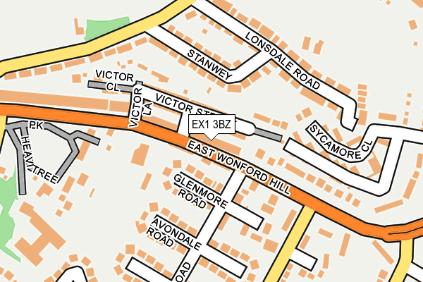 EX1 3BZ map - OS OpenMap – Local (Ordnance Survey)