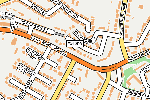 EX1 3DB map - OS OpenMap – Local (Ordnance Survey)