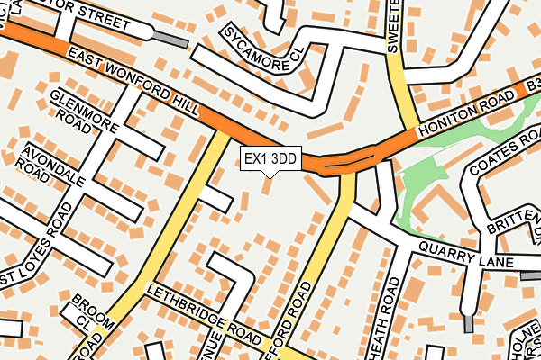 EX1 3DD map - OS OpenMap – Local (Ordnance Survey)