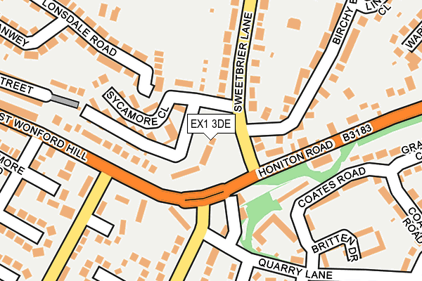 EX1 3DE map - OS OpenMap – Local (Ordnance Survey)