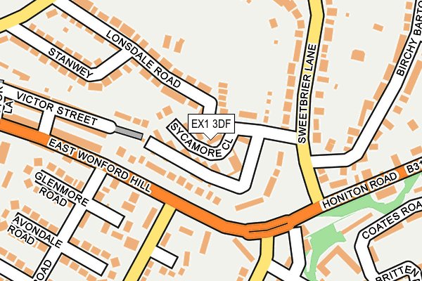 EX1 3DF map - OS OpenMap – Local (Ordnance Survey)