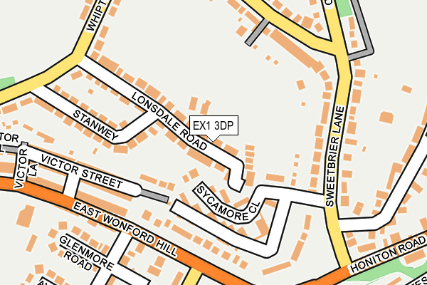 EX1 3DP map - OS OpenMap – Local (Ordnance Survey)