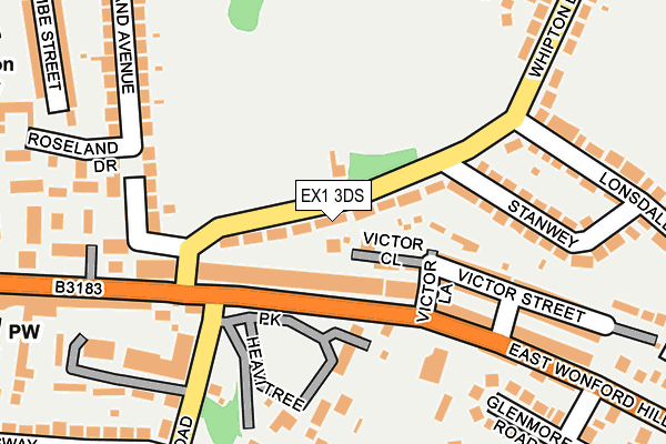 EX1 3DS map - OS OpenMap – Local (Ordnance Survey)